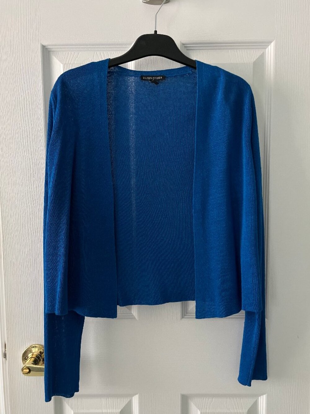 Eileen Fisher Linen Blend Cobalt Blue Cardigan - Size Small/Med - Authentic